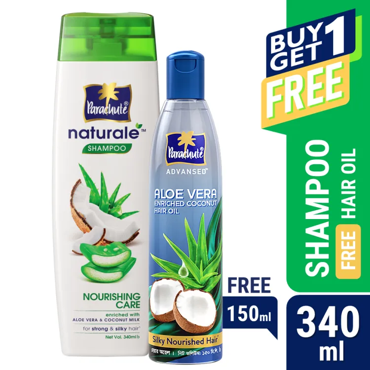 Parachute Naturale Shampoo Nourishing Care 340ml (FREE Parachute Advansed Aloe Vera Hair Oil 150ml)